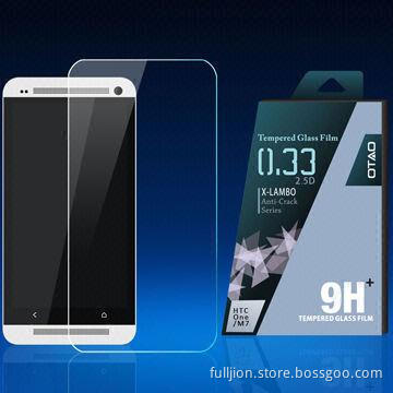 2.5D curved tempered glass screen protector for HTC One